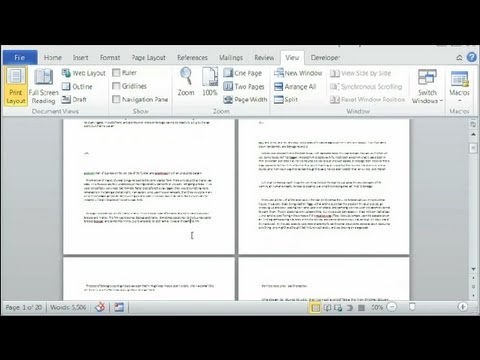 view a word for mac document as a single page at 125%